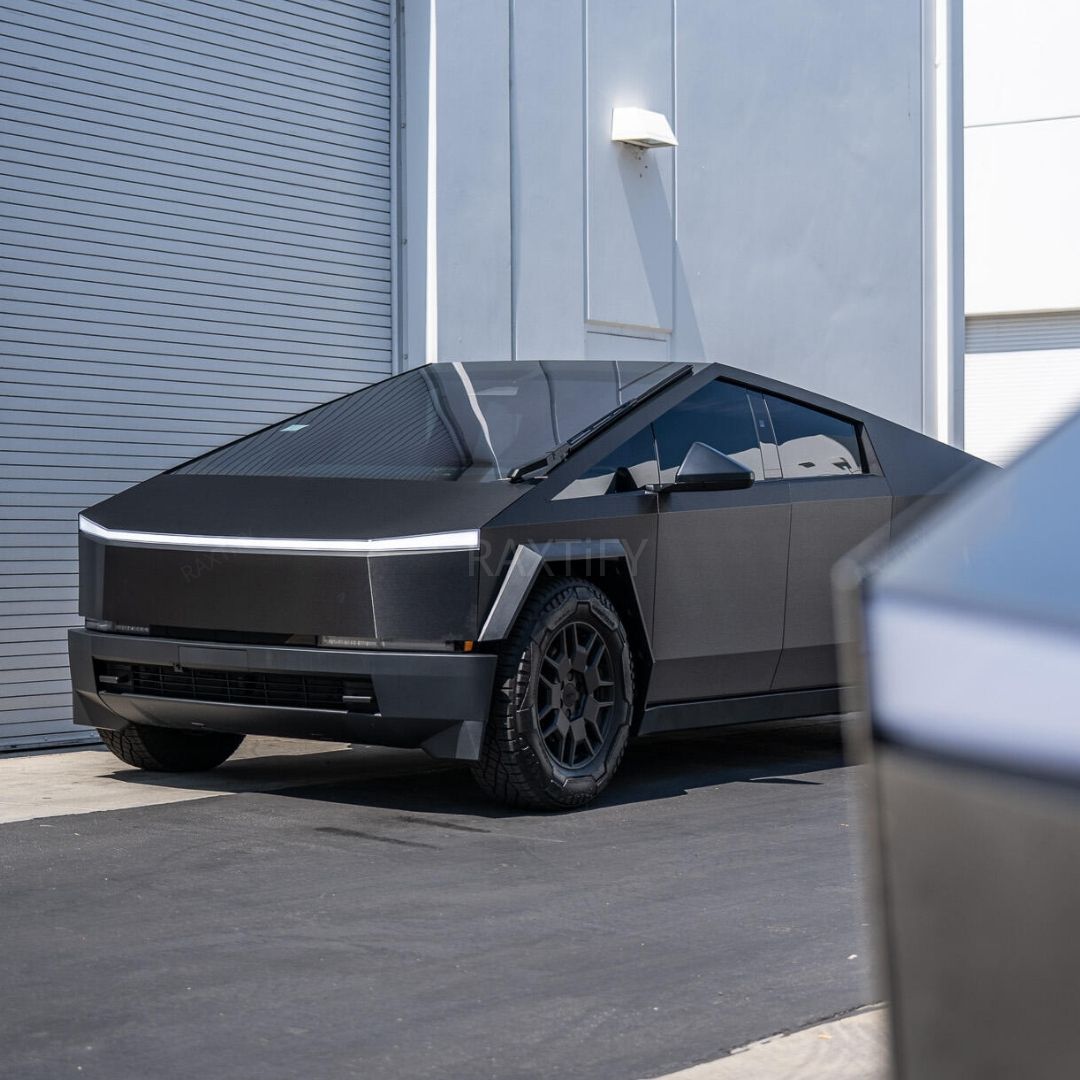 Cybertruck in Satin Brushed Black Vinyl Wrap