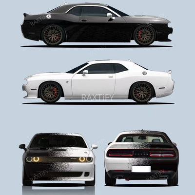 Dodge Challenger Black to White Gradient Vinyl Wrap