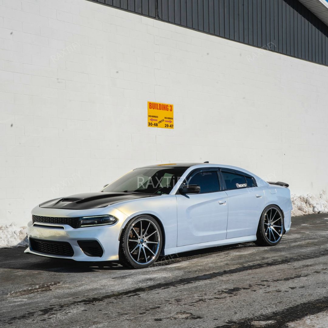 Color Shift Pearl Blue Gold Vinyl Wrap on dodge charger side look