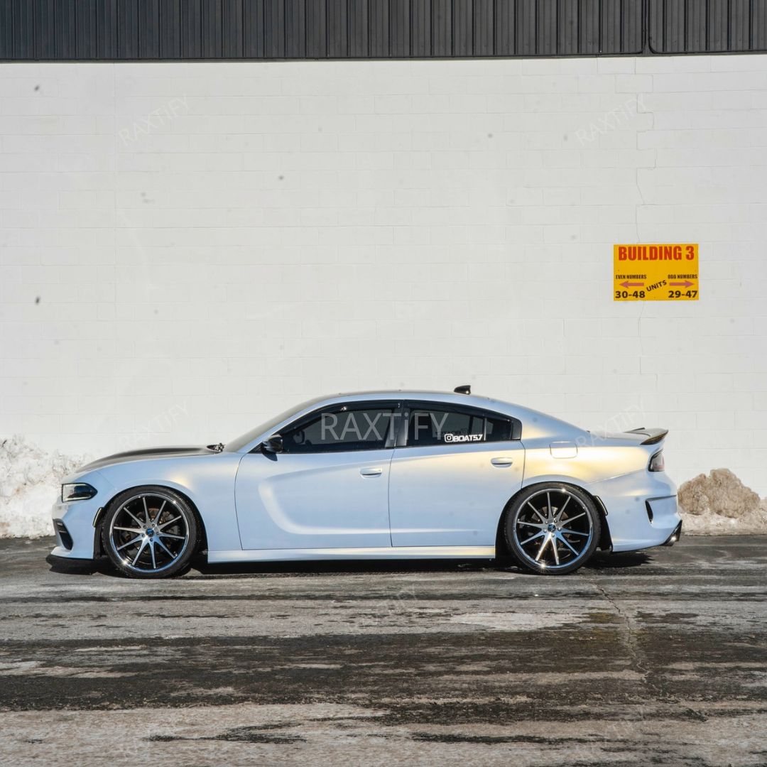 Color Shift Pearl Blue Gold Vinyl Wrap on dodge charger 