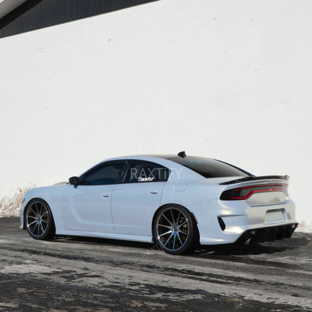 Color Shift Pearl Blue Gold Vinyl Wrap on dodge charger day look