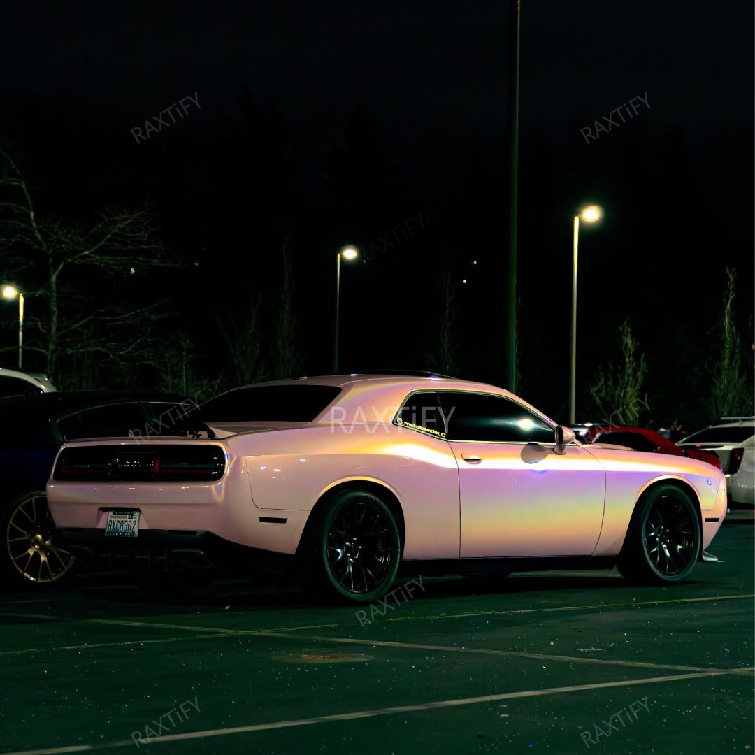 Dodge Challenger Laser Gloss Rouge Pink Vinyl Wrap