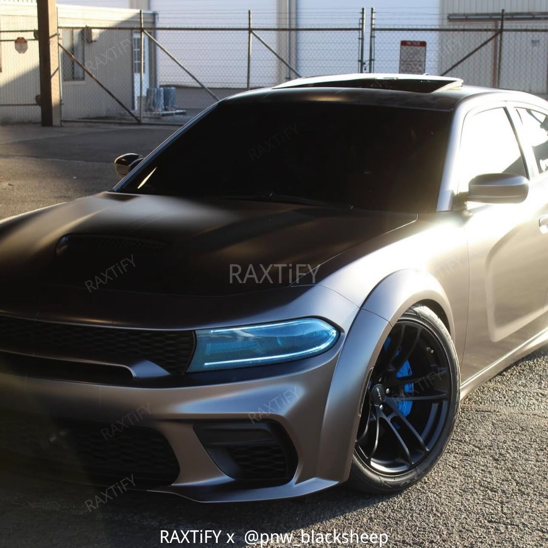 dodge charger wrapped in Satin Chrome AMG Gray Car Wrap