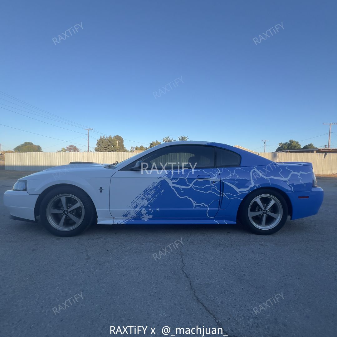 Electric Storm Mustang Custom Print Wrap