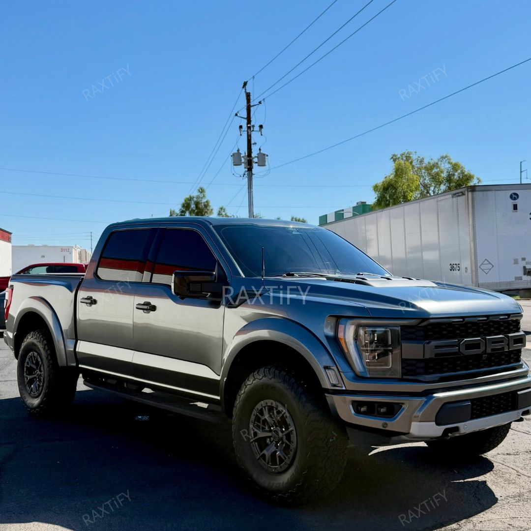 Gloss Metallic Graphite Gray Car Wrap on Ford Side 