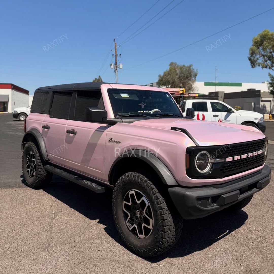 Laser Gloss Rouge Pink Vinyl Wrap ford bronoc