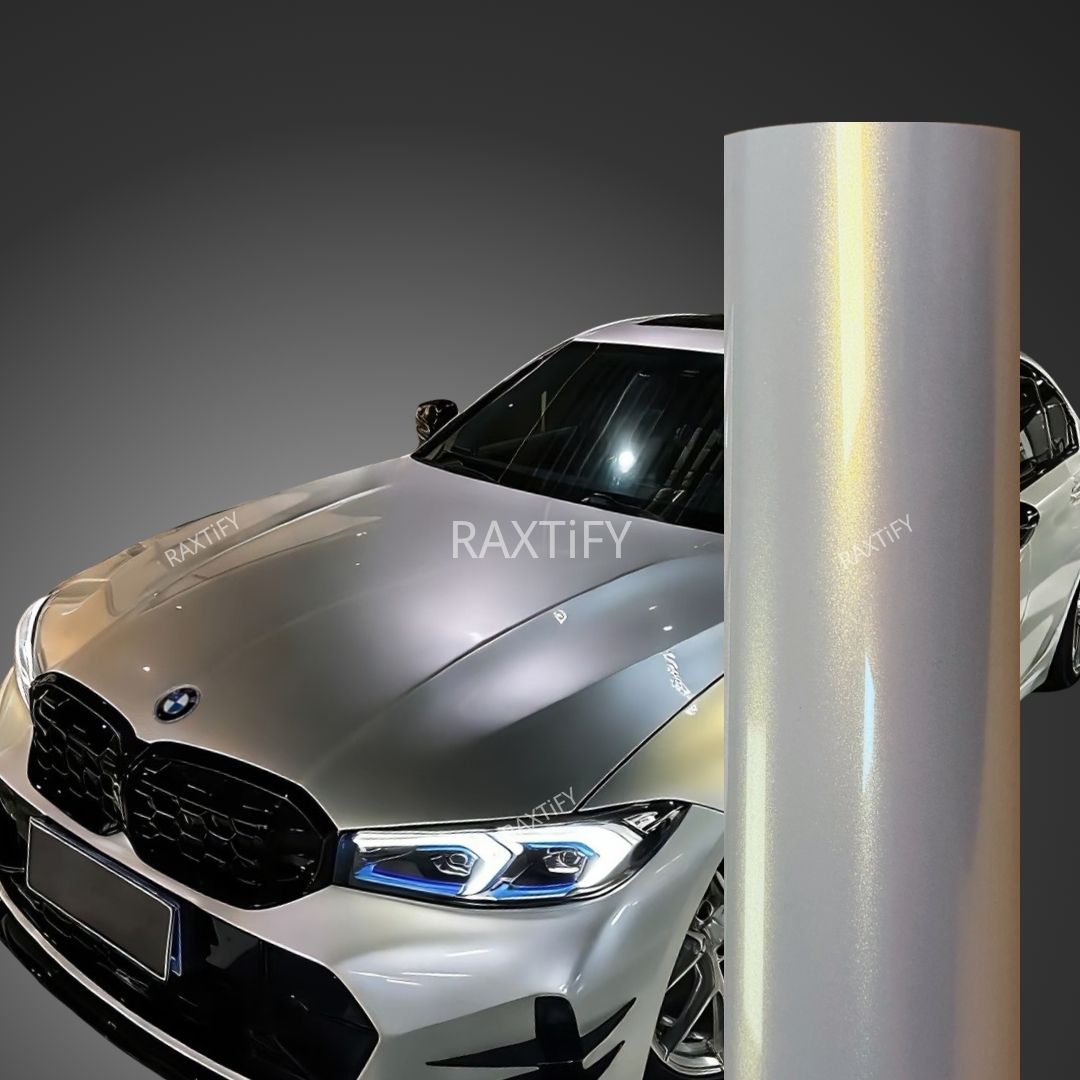 Gloss Cyber Silver Gold Vinyl Wrap