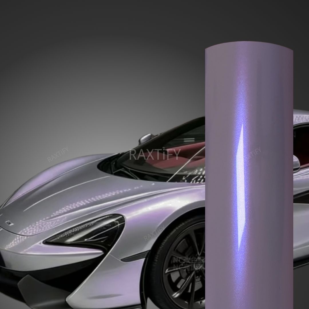 Gloss Cyber Silver Purple Vinyl Wrap