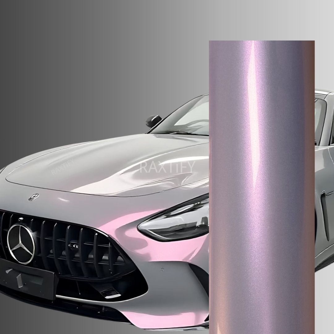 Gloss Cyber Silver Rose Car Wrap