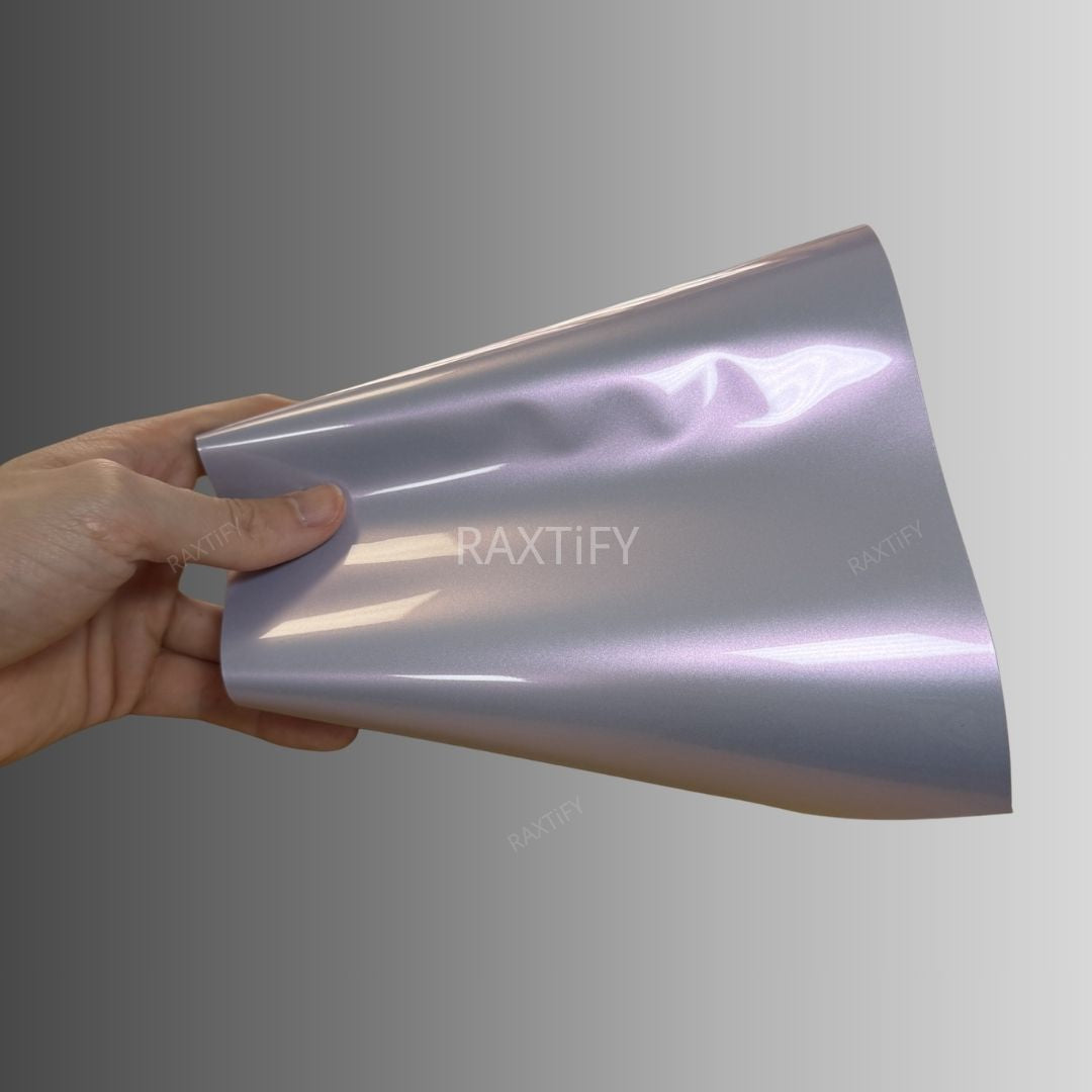 Gloss Cyber Silver Rose Car Wrap sample book