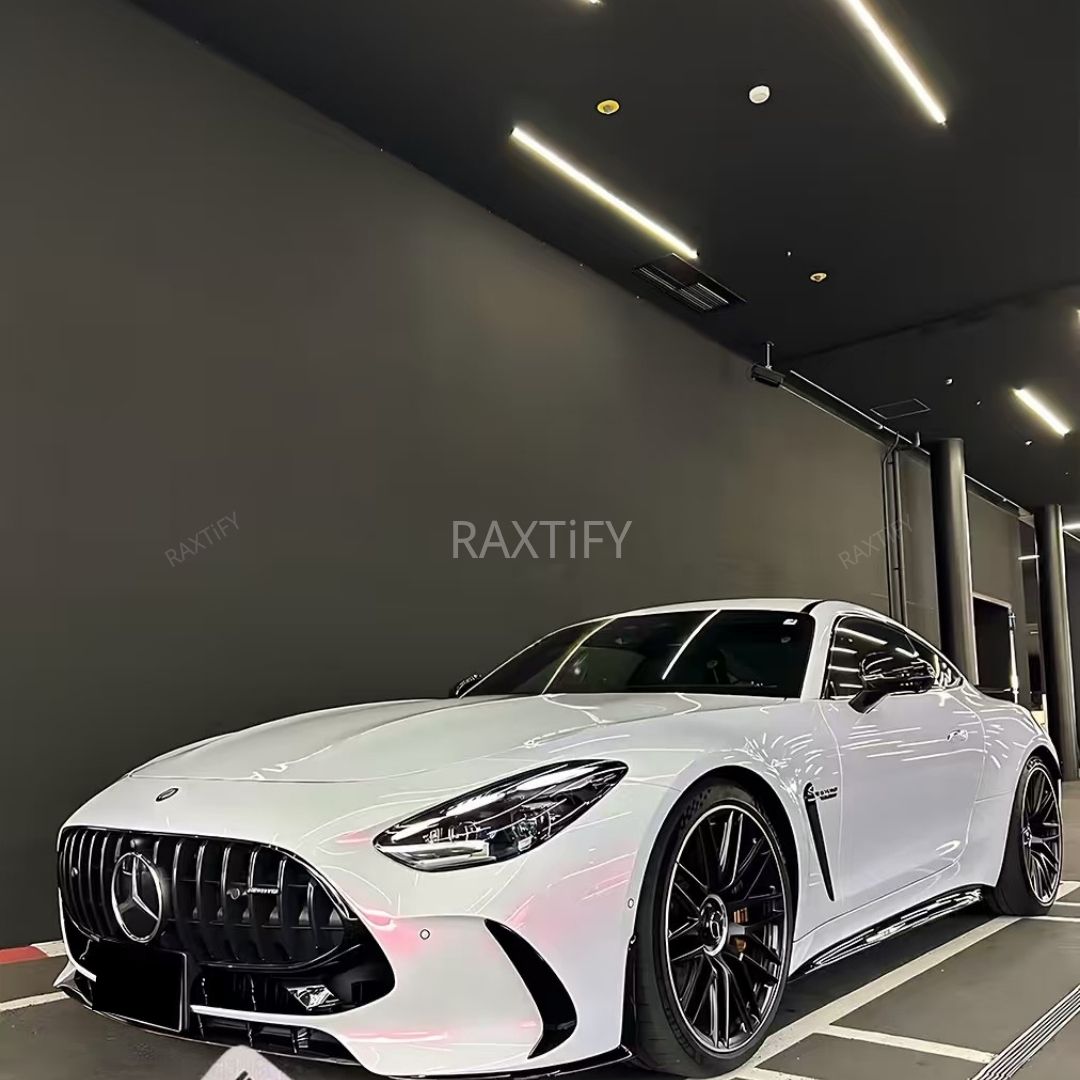 Gloss Cyber White Pink Car Wrap benz look