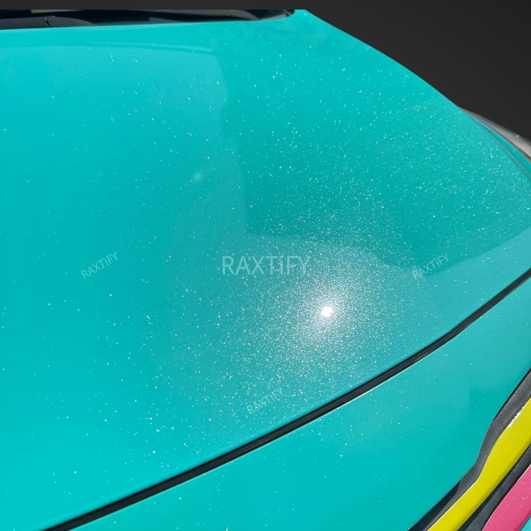 Gloss Diamod Pearl Tiffany Blue Vinyl Wrap  hyundai detail