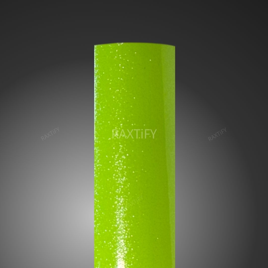 Gloss Diamond Pearl Acid Green Vinyl Wrap