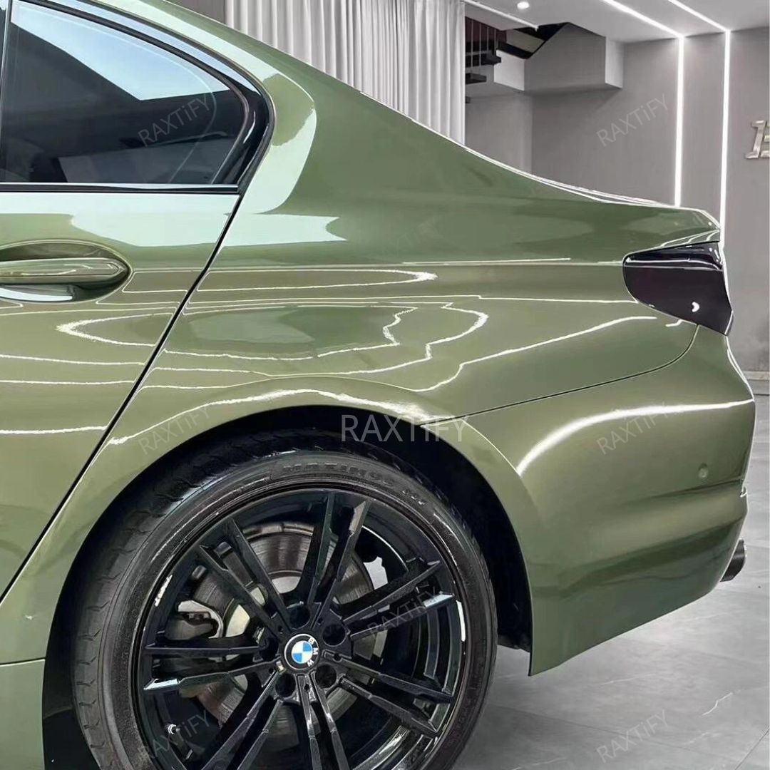 Gloss Metallic Golden Green Vinyl Wrap