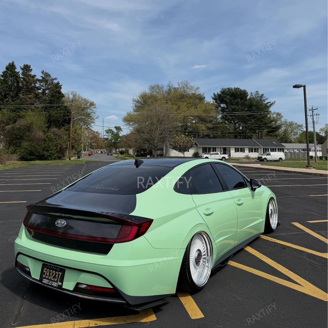 Gloss Avocado Green Vinyl Wrap hyundai back