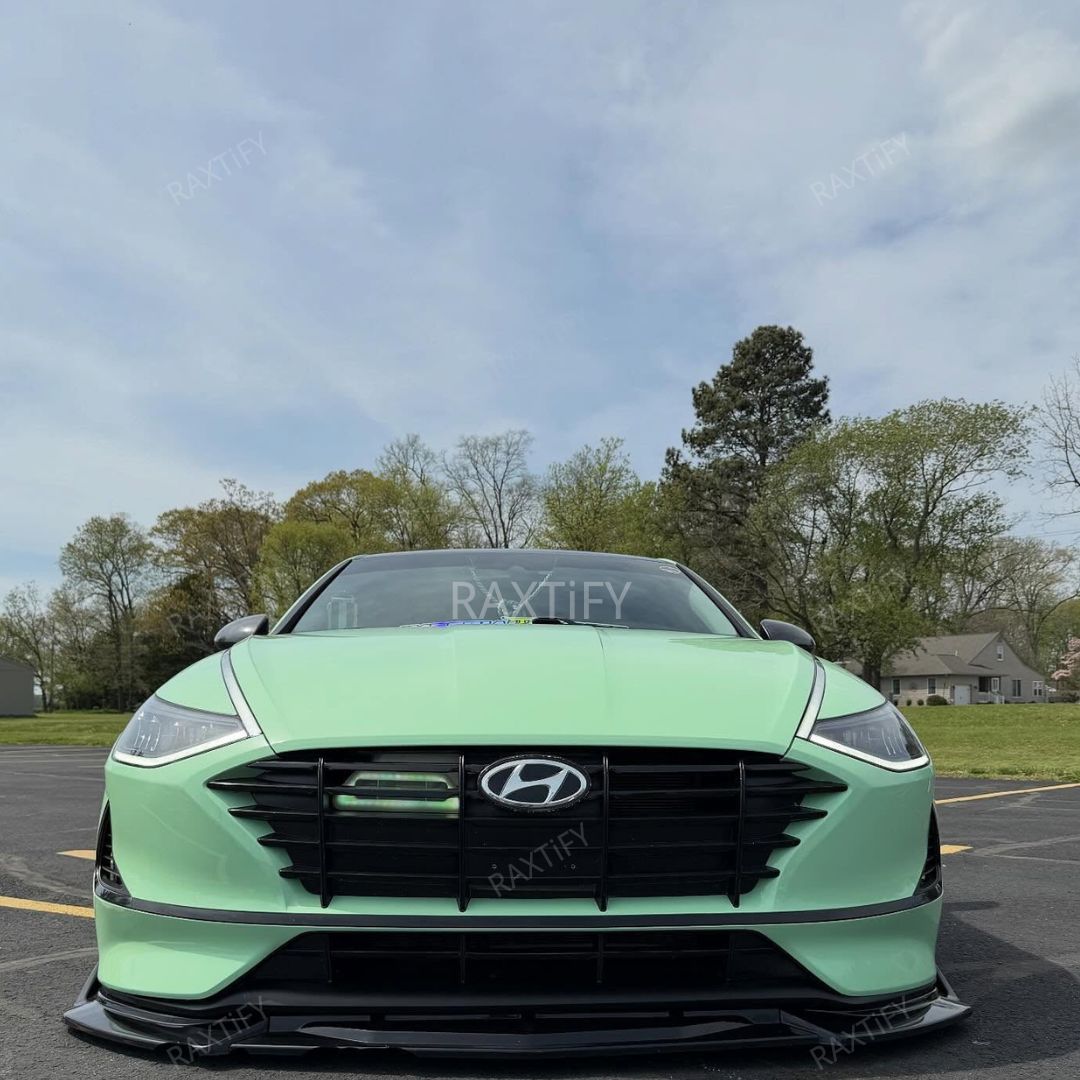 Gloss Avocado Green Vinyl Wrap hyundai front