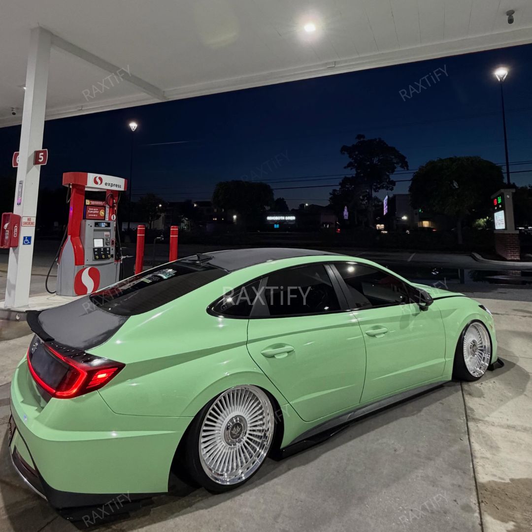 Gloss Avocado Green Vinyl Wrap hyundai side