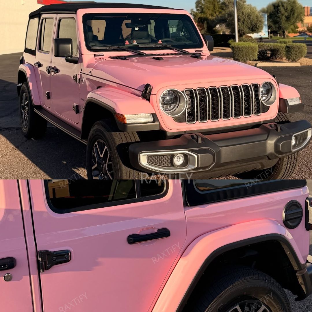 Gloss Baby Pink Vinyl Wrap Jeep Full Look