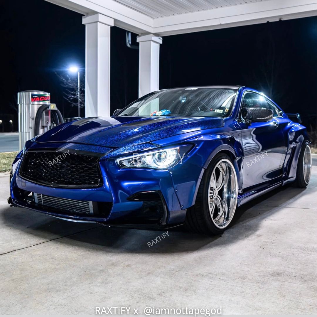 Gloss Black Blue Forged Carbon Fiber Vinyl Wrap