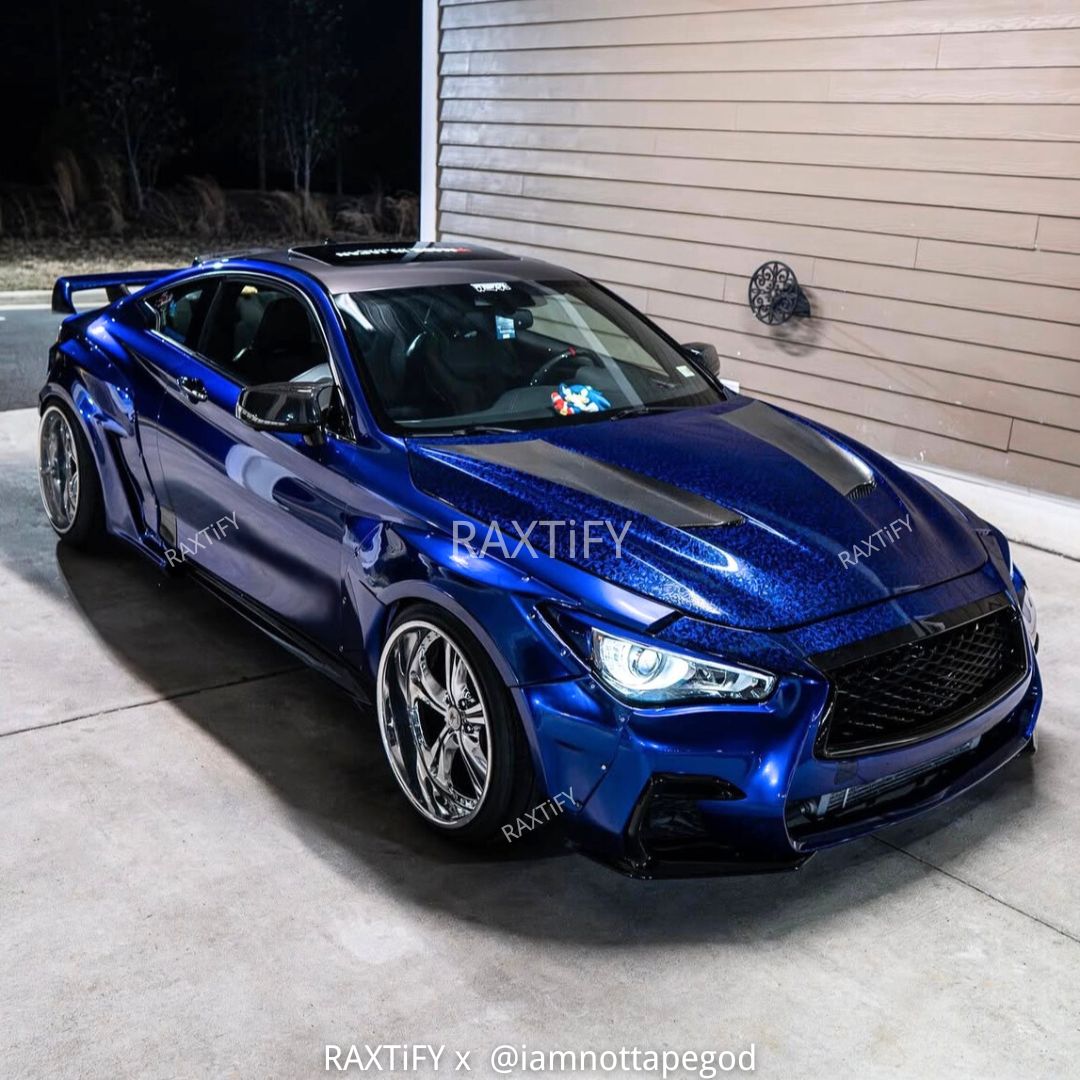 Gloss Black Blue Forged Carbon Fiber Vinyl Wrap