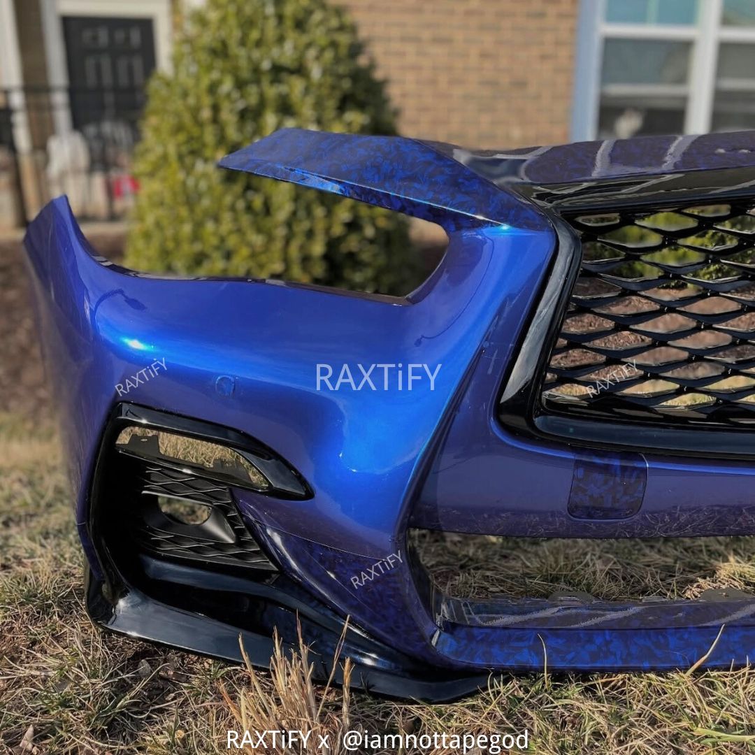 Gloss Black Blue Forged Carbon Fiber Vinyl Wrap