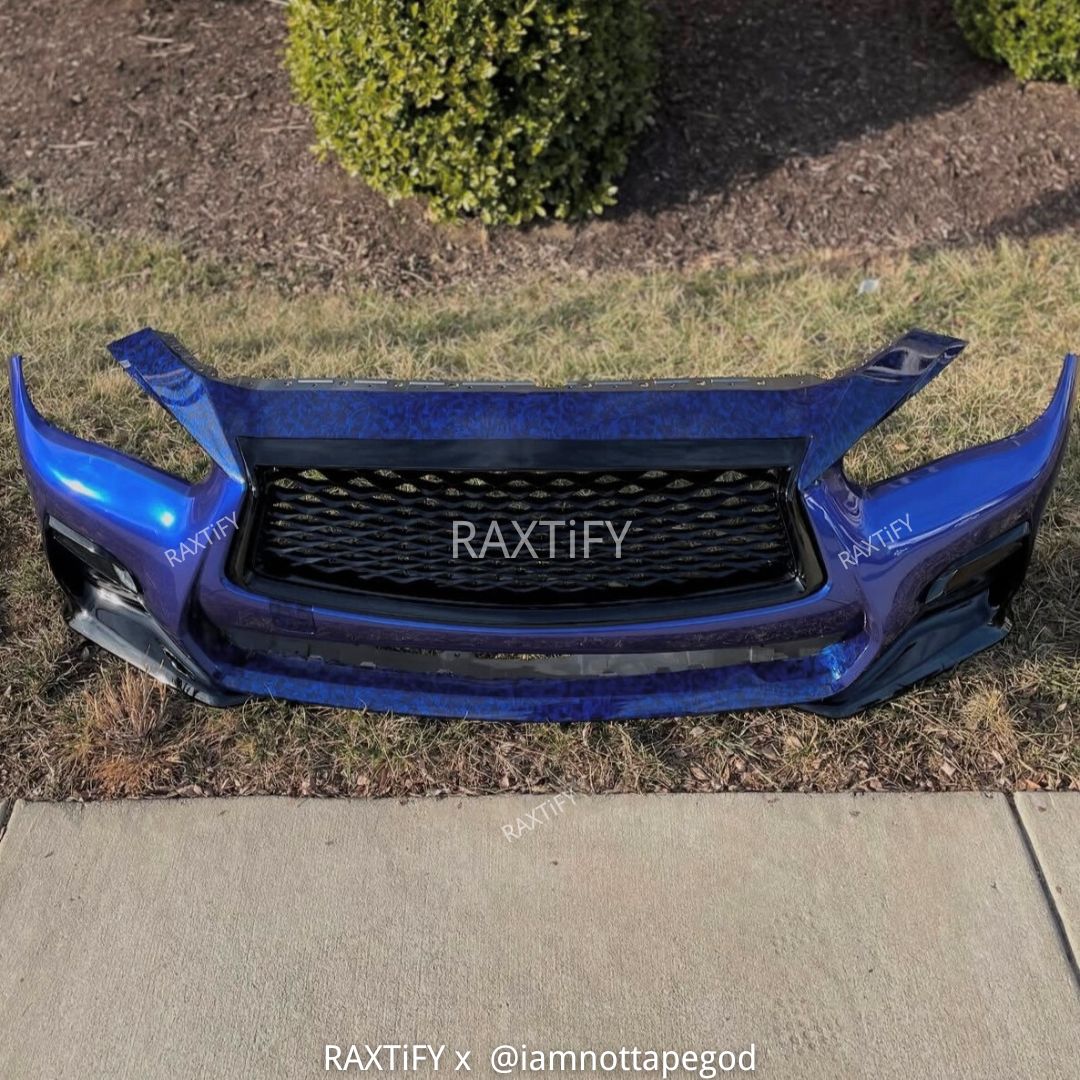 Gloss Black Blue Forged Carbon Fiber Vinyl Wrap
