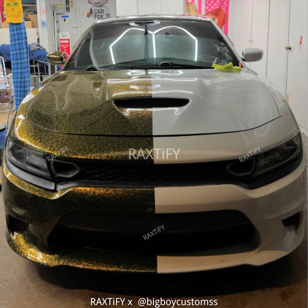 Gloss Black Gold Mini Forged Carbon Fiber Vinyl Wrap
