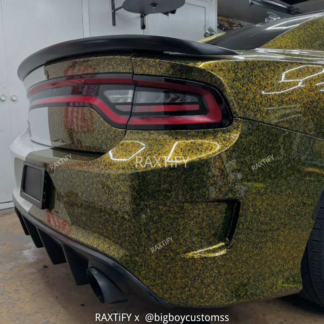 Gloss Black Gold Mini Forged Carbon Fiber Vinyl Wrap