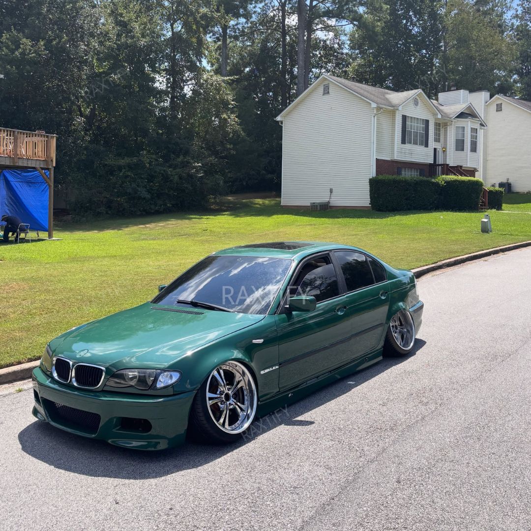 Gloss British Racing Green Car Wrap on BMW side look