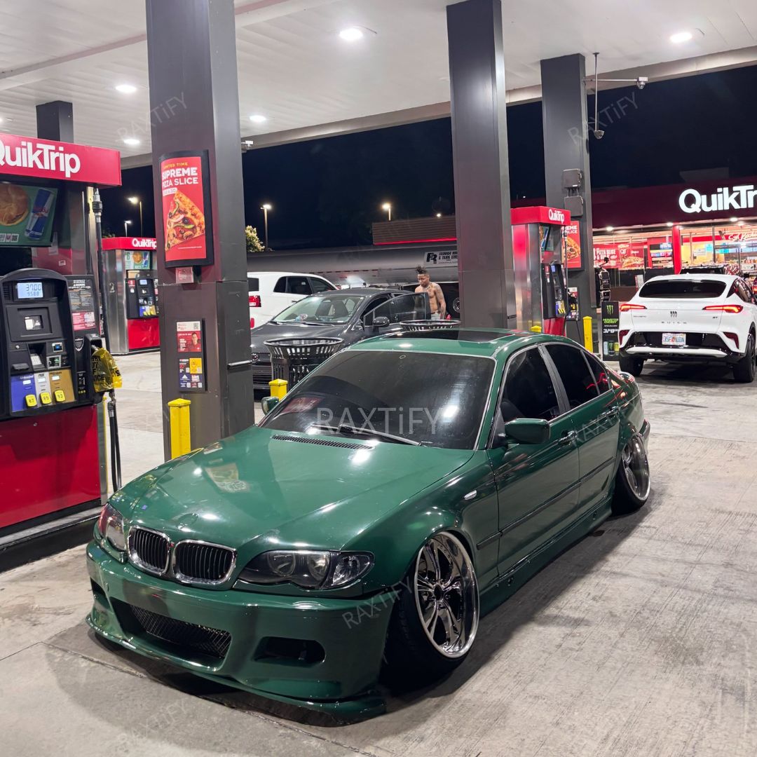 Gloss British Racing Green Car Wrap on BMW hood
