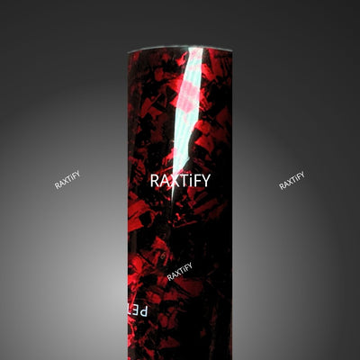 Gloss Camouflage Black Red Forged Carbon Vinyl Wrap