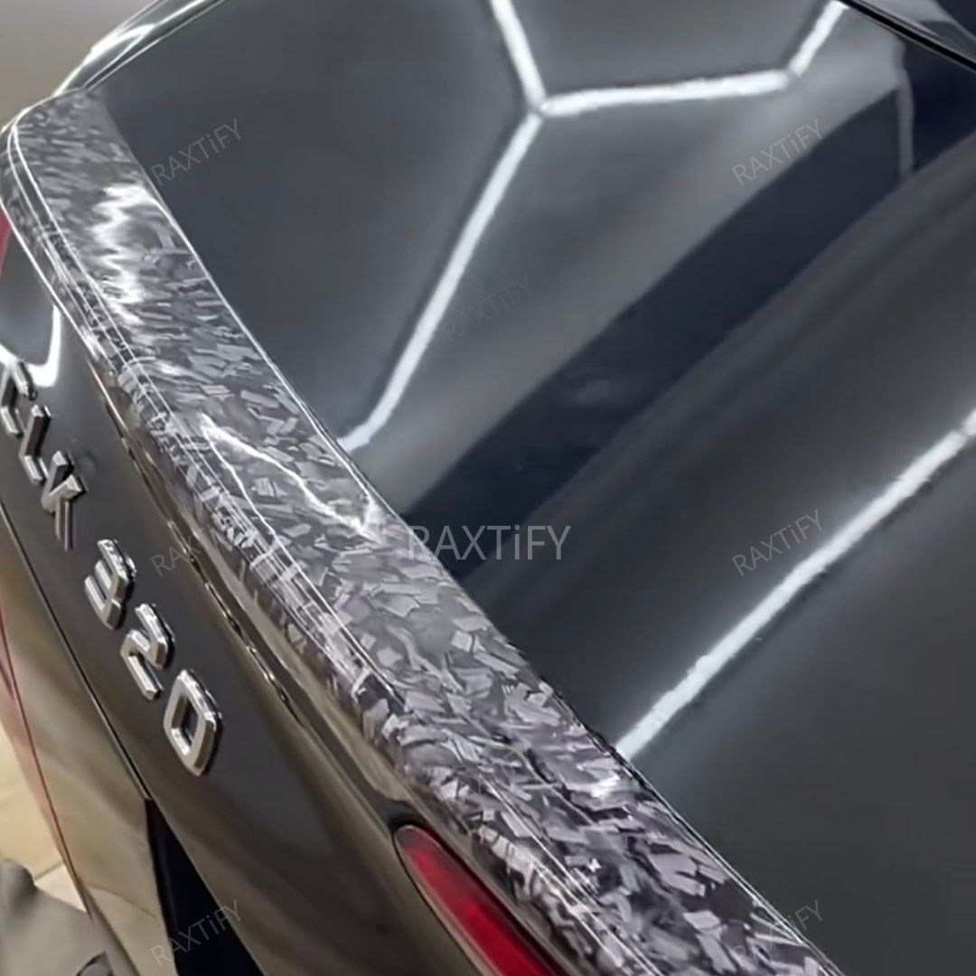 Gloss Camouflage Black Silver Forged Carbon Vinyl Wrap bumper
