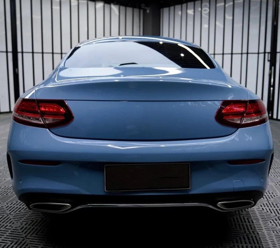 Gloss China Blue Vinyl Wrap rear