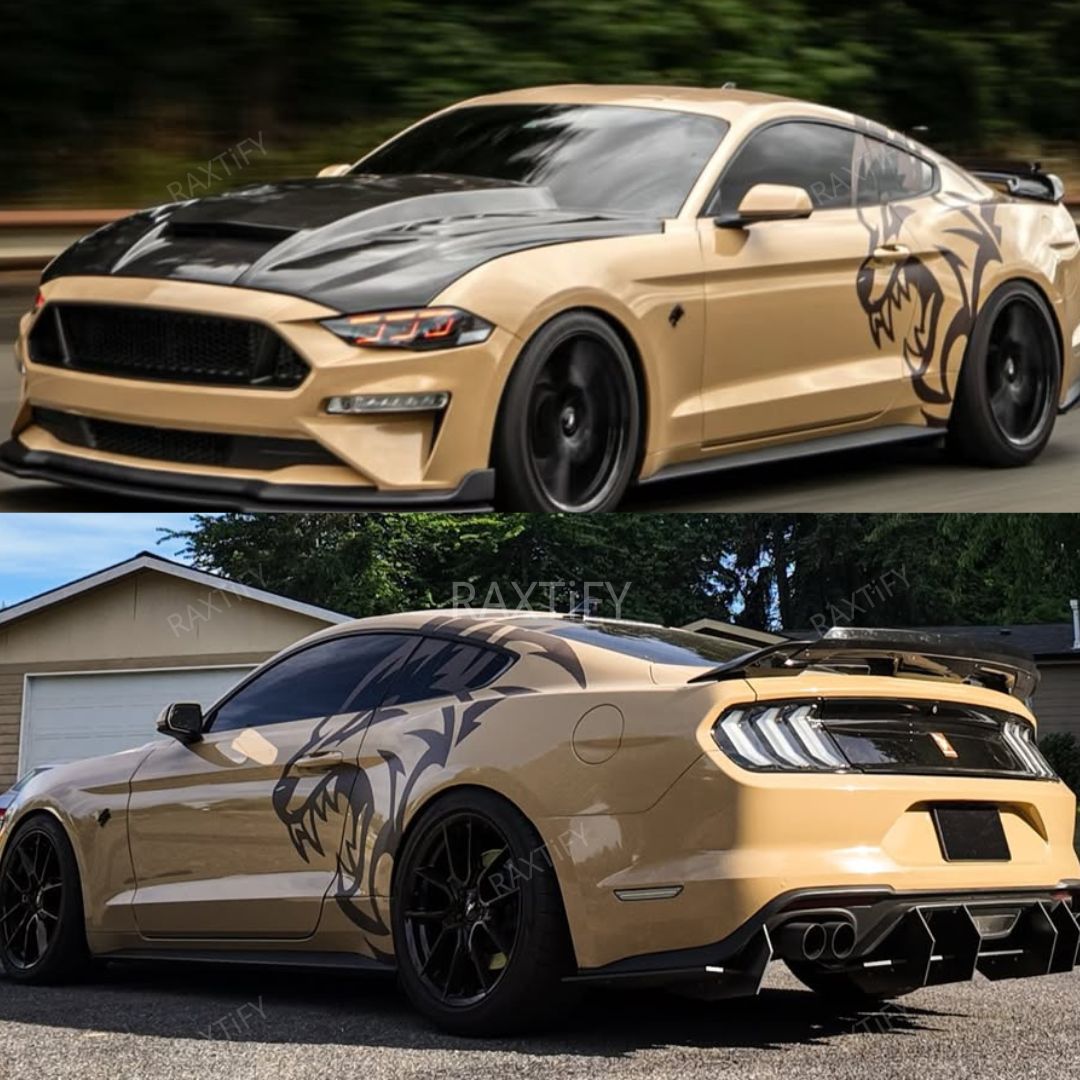Gloss Concord Buff Vinyl Wrap mustang sun look