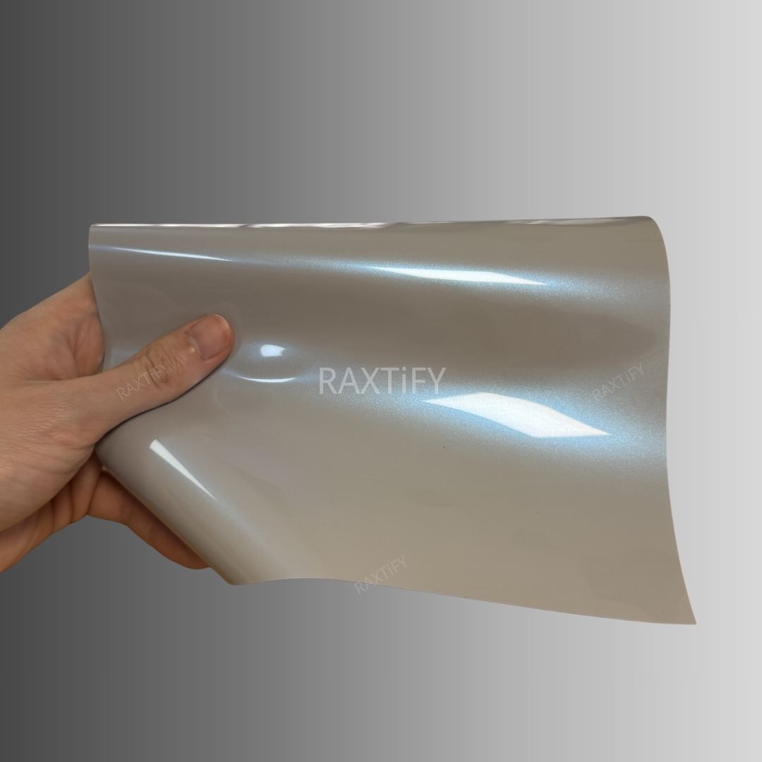 Gloss Cyber Silver Blue Vinyl Wrap swatch book