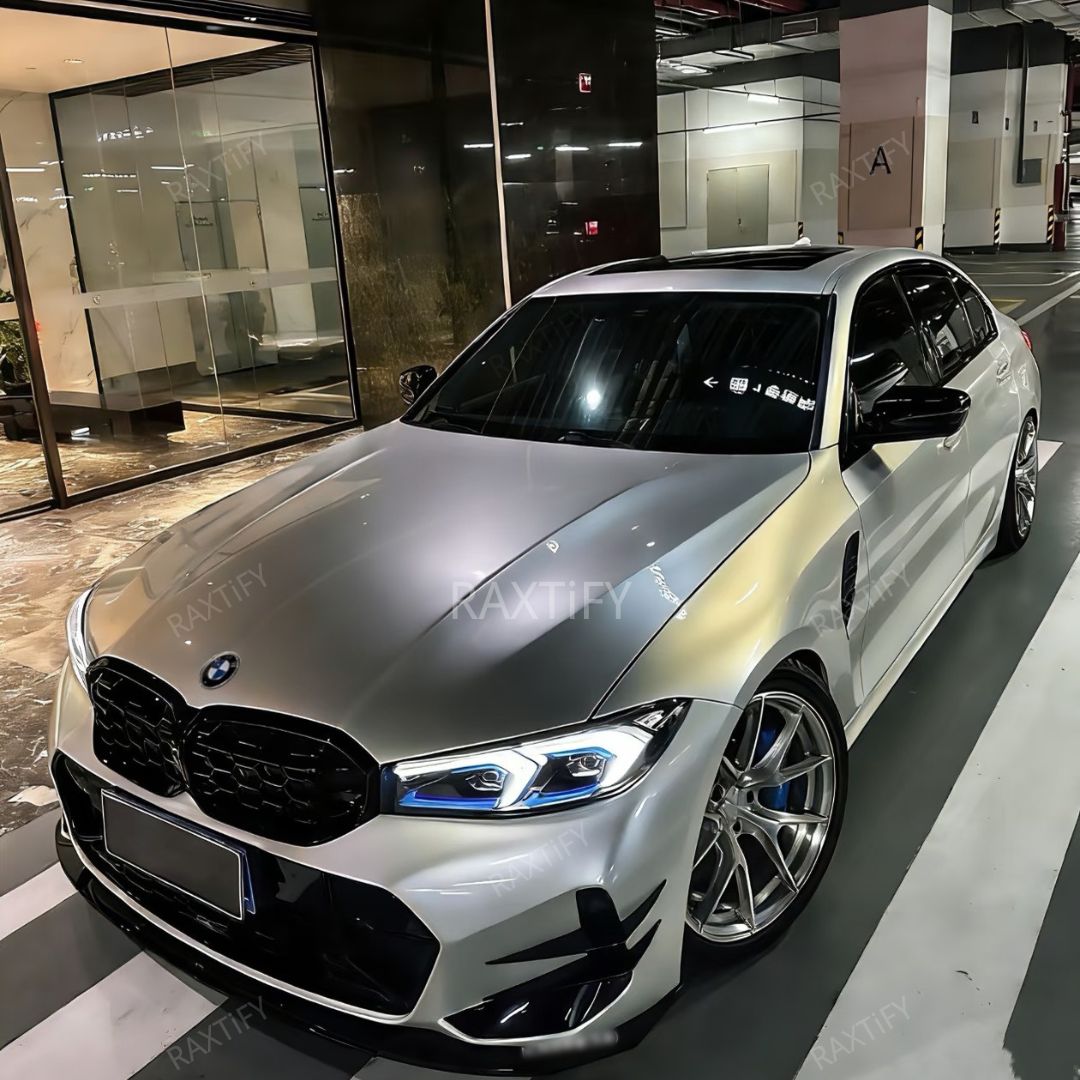 Gloss Cyber Silver Gold Vinyl Wrap bmw night look
