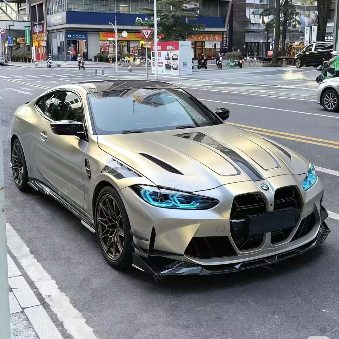 Gloss Cyber Silver Gold Vinyl Wrap bmw