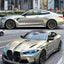 Gloss Cyber Silver Gold Vinyl Wrap full look