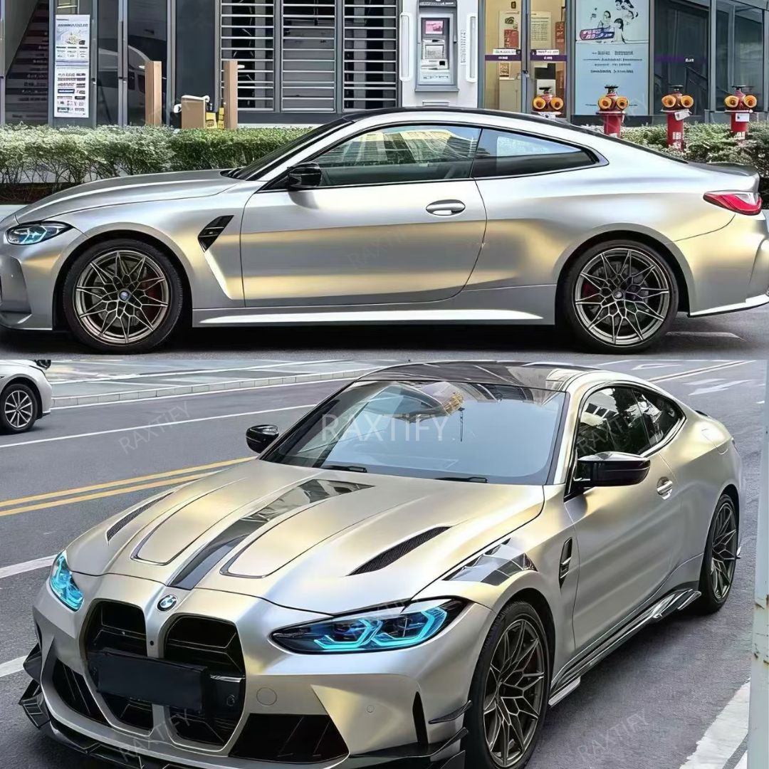 Gloss Cyber Silver Gold Vinyl Wrap full look