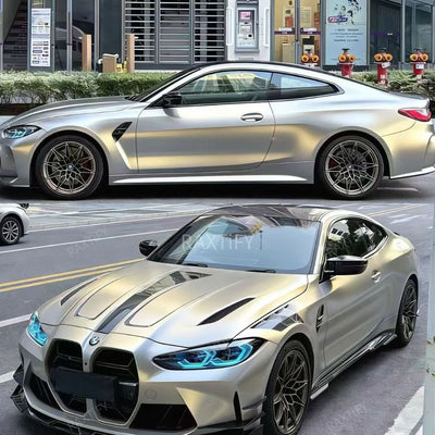 Gloss Cyber Silver Gold Vinyl Wrap full look
