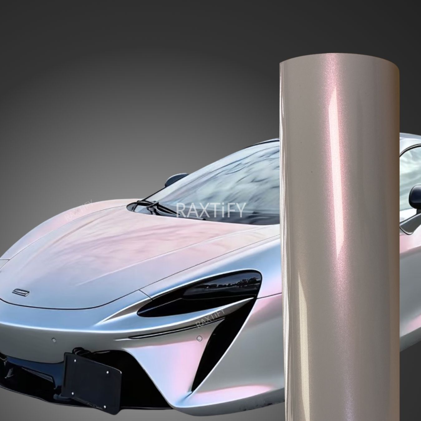 Gloss Cyber Silver Pink Vinyl Wrap