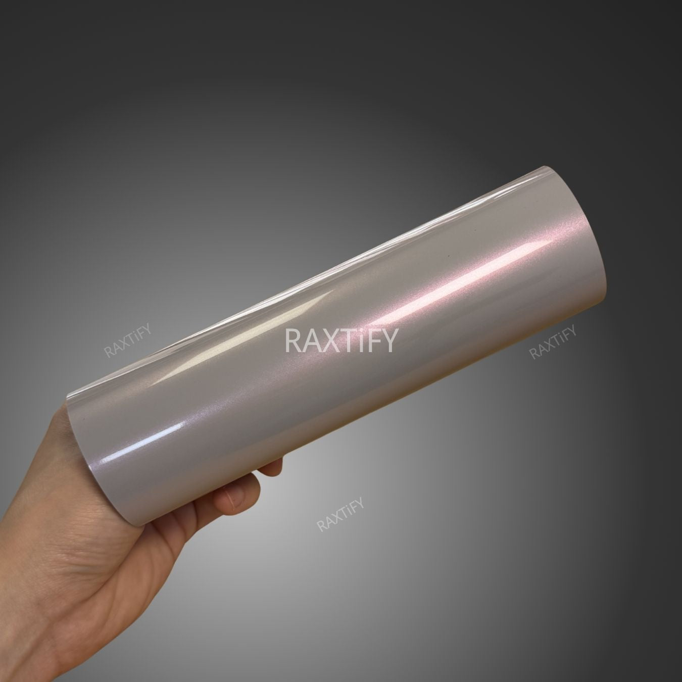 Gloss Cyber Silver Pink Vinyl Wrap sample