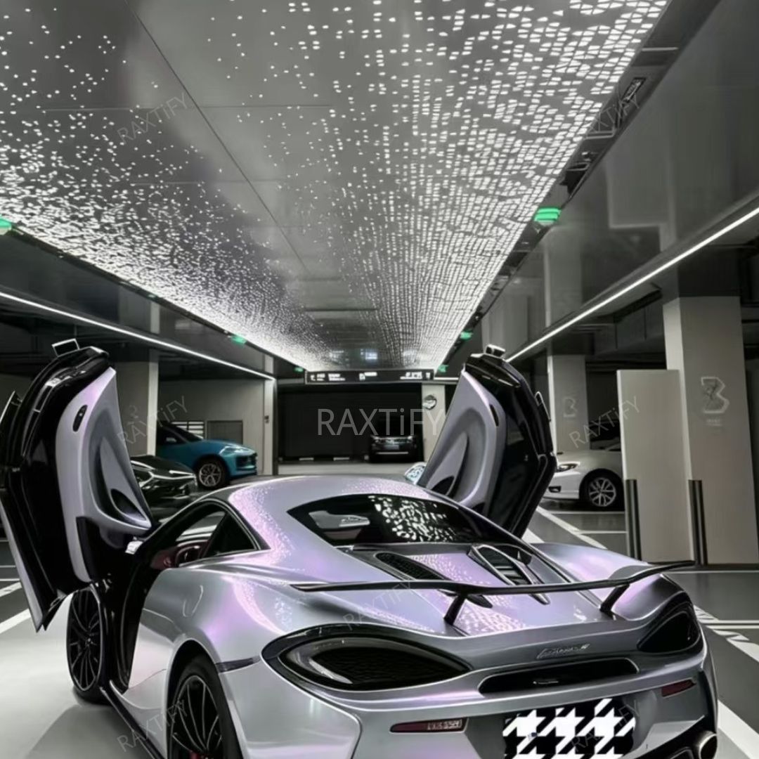 Gloss Cyber Silver Purple Vinyl Wrap
