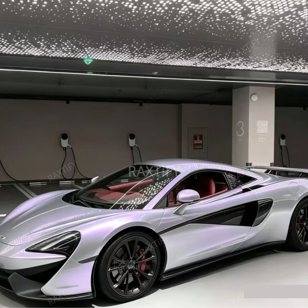 Gloss Cyber Silver Purple Vinyl Wrap color