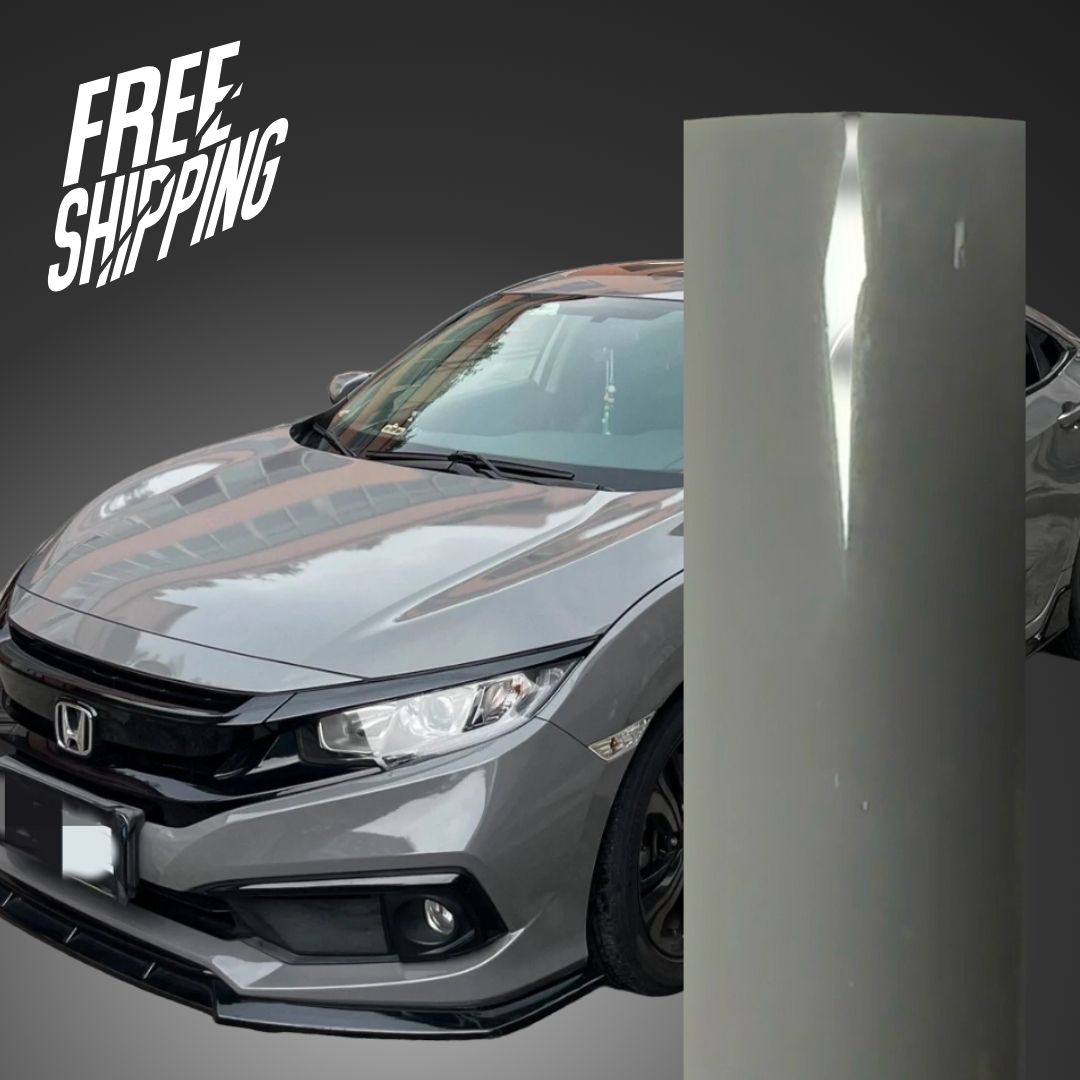 AUTOGOODY Super Gloss Nardo Gray Vinyl Wrap – 7ft X 5ft, Air Bubble Free, For Cars, Boats, RVs