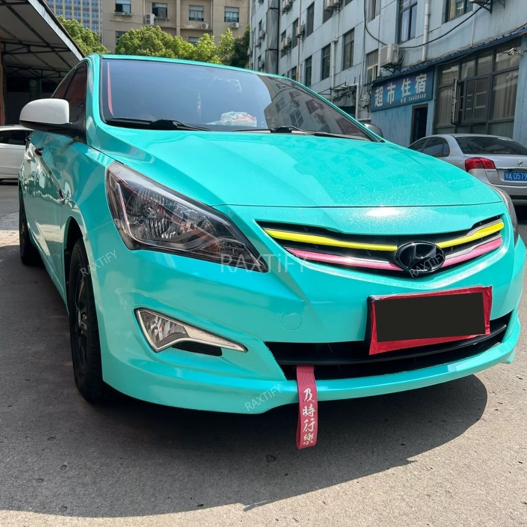 Gloss Diamod Pearl Tiffany Blue Vinyl Wrap  hyundai