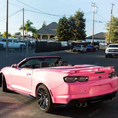Gloss Diamond Pearl Azalea Pink Vinyl Wrap on camaro