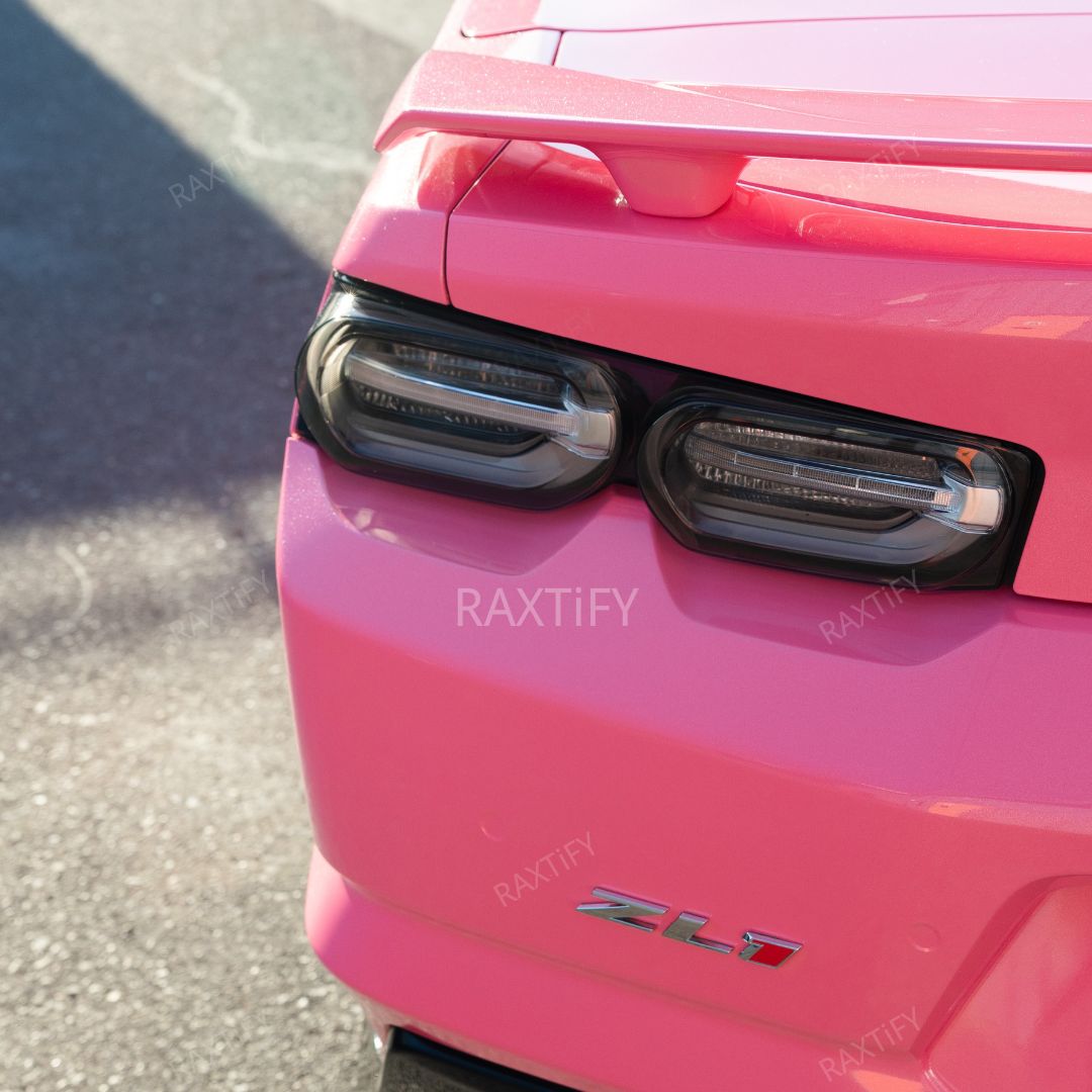 Gloss Diamond Pearl Azalea Pink Vinyl Wrap camaro details
