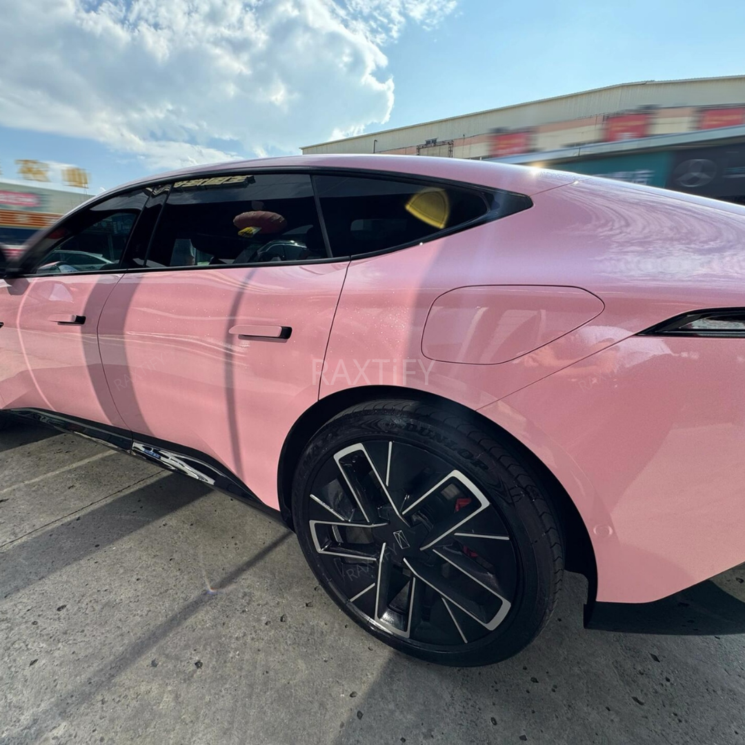 Gloss Diamond Pearl Peach Pink Vinyl Car Wrap