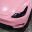 Gloss Diamond Pearl Peach Pink Vinyl Wrap tesla partial